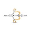 Disney Treasures Hercules Diamond Bow & Arrow Ring 1/20 ct tw Sterling Silver & 10K Yellow Gold