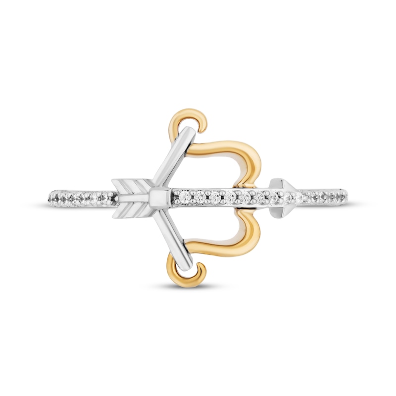 Disney Treasures Hercules Diamond Bow & Arrow Ring 1/20 ct tw Sterling Silver & 10K Yellow Gold