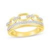 Diamond Chain Link Faux-Stack Ring 1/4 ct tw 10K Yellow Gold