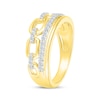 Diamond Chain Link Faux-Stack Ring 1/4 ct tw 10K Yellow Gold