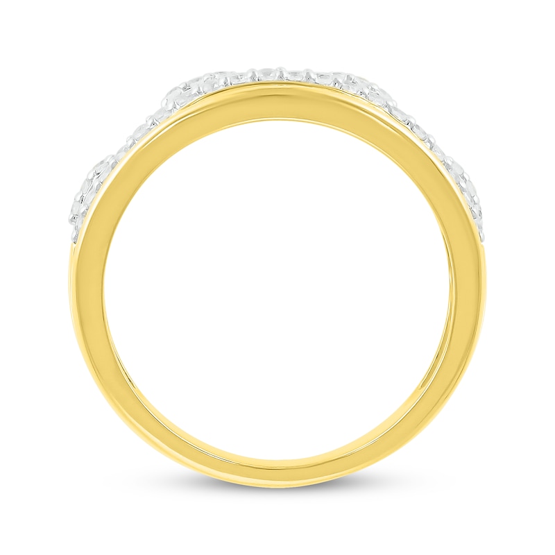 Diamond Chain Link Faux-Stack Ring 1/4 ct tw 10K Yellow Gold