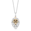 Thumbnail Image 1 of Disney Treasures The Lion King “Mufasa” Round-Cut Diamond Necklace 1/8 ct tw Sterling Silver & 10K Yellow Gold 19”