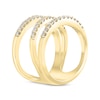 Diamond Three-Row Diagonal Ring 1/2 ct tw 10K Yellow Gold