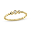 Thumbnail Image 0 of Diamond Three-Stone Rope Promise Ring 1/20 ct tw 10K Yellow Gold