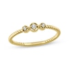 Thumbnail Image 1 of Diamond Three-Stone Rope Twist Promise Ring 1/20 ct tw 10K Yellow Gold