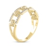 Diamond Square Link Rope Ring 1/5 10K Yellow Gold