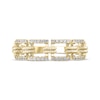 Diamond Square Link Rope Ring 1/5 10K Yellow Gold