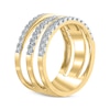 Diamond Faux Stack Three-Row Ring 1/2 ct tw 10K Yellow Gold