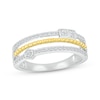 Thumbnail Image 0 of Diamond Faux-Stack Beaded Ring 1/5 ct tw Sterling Silver & 10K Yellow Gold