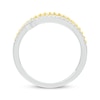 Diamond Faux-Stack Beaded Ring 1/5 ct tw Sterling Silver & 10K Yellow Gold