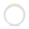 Thumbnail Image 3 of Diamond Faux-Stack Beaded Ring 1/5 ct tw Sterling Silver & 10K Yellow Gold