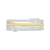 Thumbnail Image 4 of Diamond Faux-Stack Beaded Ring 1/5 ct tw Sterling Silver & 10K Yellow Gold