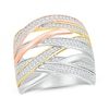 Thumbnail Image 1 of Diamond Multi-Row Crisscross Ring 1/2 ct tw Sterling Silver & 10K Two-Tone Gold