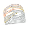 Thumbnail Image 0 of Diamond Multi-Row Crisscross Ring 1/2 ct tw Sterling Silver & 10K Two-Tone Gold