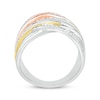 Thumbnail Image 2 of Diamond Multi-Row Crisscross Ring 1/2 ct tw Sterling Silver & 10K Two-Tone Gold