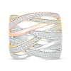 Thumbnail Image 3 of Diamond Multi-Row Crisscross Ring 1/2 ct tw Sterling Silver & 10K Two-Tone Gold