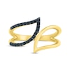 Thumbnail Image 1 of Black Diamond Open Shank Bypass Ring 1/6 ct tw 10K Yellow Gold