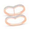 Thumbnail Image 1 of Diamond Faux-Stack Chevron Chain Ring 1/6 ct tw 10K Rose Gold