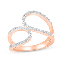 Diamond Open Shank Loop Ring 1/4 ct tw 10K Rose Gold