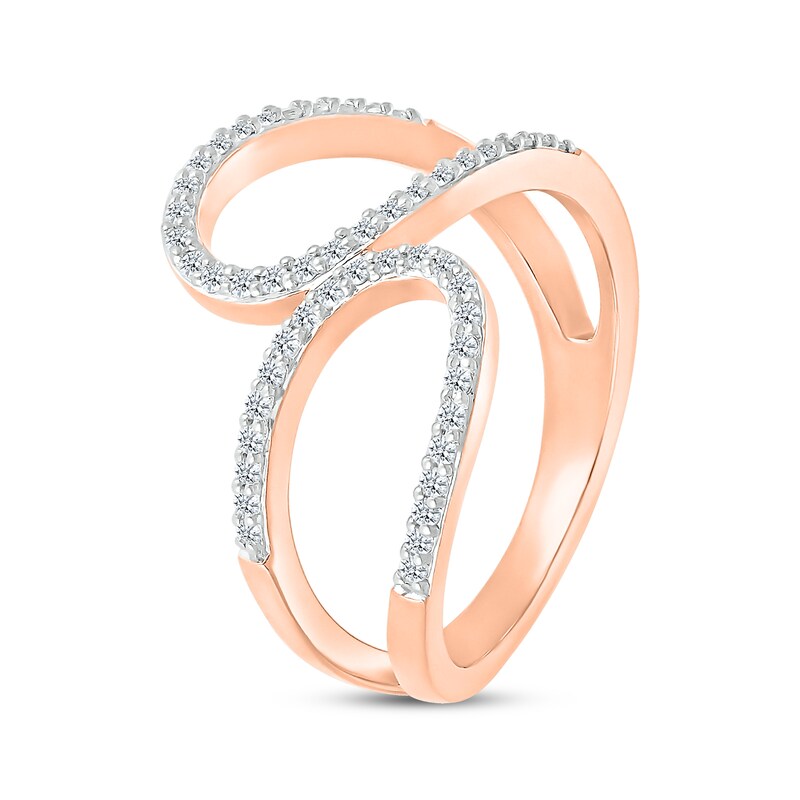 Main Image 2 of Diamond Open Shank Loop Ring 1/4 ct tw 10K Rose Gold