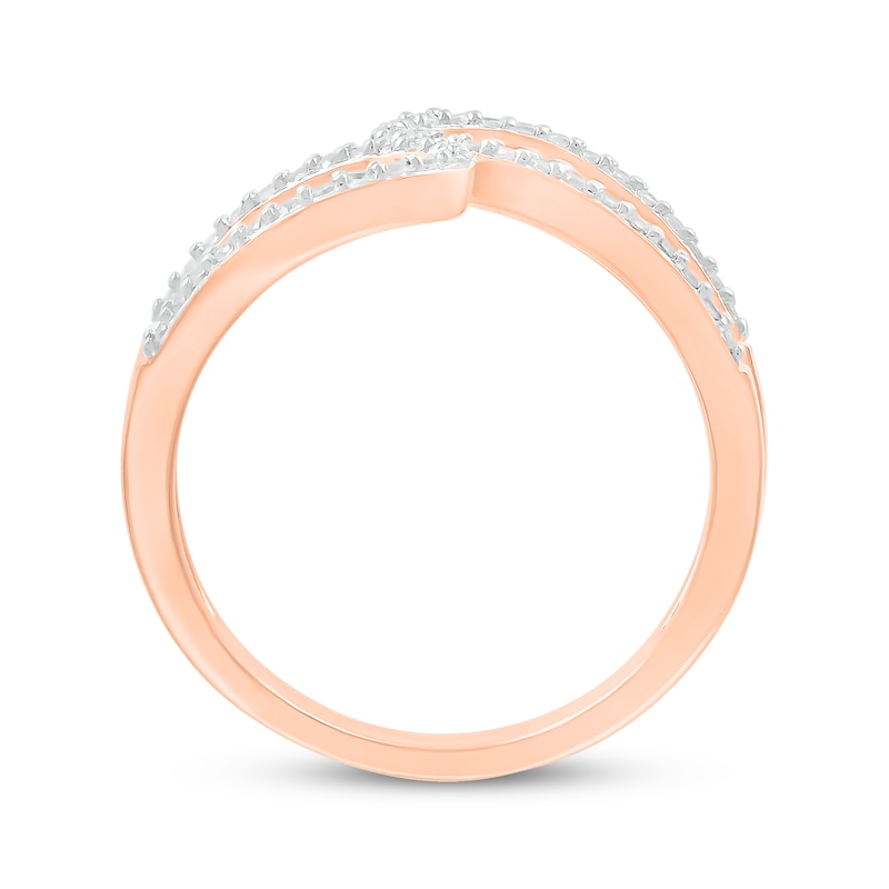 Main Image 3 of Diamond Open Shank Loop Ring 1/4 ct tw 10K Rose Gold