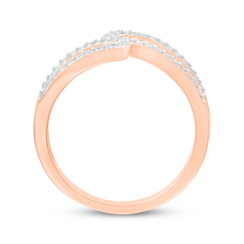 Diamond Open Shank Loop Ring 1/4 ct tw 10K Rose Gold