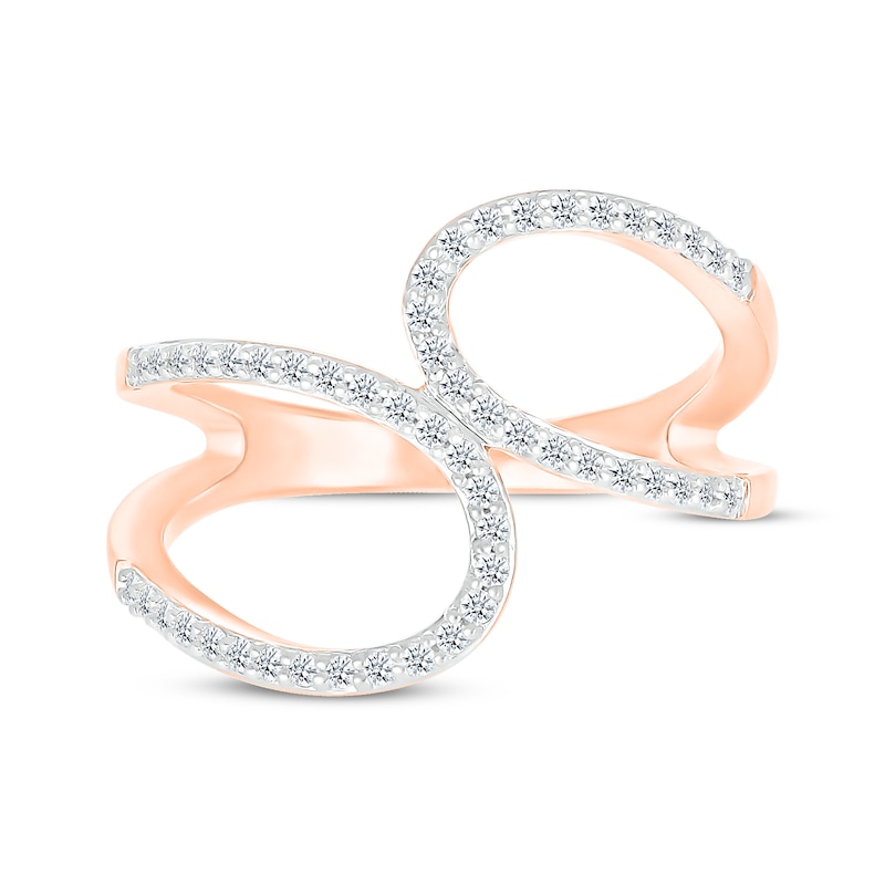 Main Image 4 of Diamond Open Shank Loop Ring 1/4 ct tw 10K Rose Gold