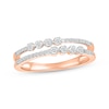 Thumbnail Image 1 of Diamond Two-Row Faux-Stack Ring 1/4 ct tw 10K Rose Gold