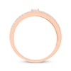Baguette & Round-Cut Diamond Faux-Stack Ring 1/4 ct tw 10K Rose Gold