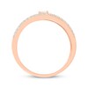 Baguette & Round-Cut Diamond Faux-Stack Ring 1/4 ct tw 10K Rose Gold