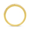 Thumbnail Image 3 of Baguette & Round-Cut Diamond Chevron Faux-Stack Ring 1/2 ct tw 10K Tri-Tone Gold