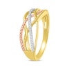 Thumbnail Image 2 of Diamond Crossover Textured Ring 1/10 ct tw 10K Two-Tone Gold & Sterling Silver