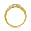 Thumbnail Image 3 of Diamond Crossover Textured Ring 1/10 ct tw 10K Two-Tone Gold & Sterling Silver