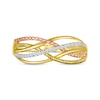 Thumbnail Image 4 of Diamond Crossover Textured Ring 1/10 ct tw 10K Two-Tone Gold & Sterling Silver