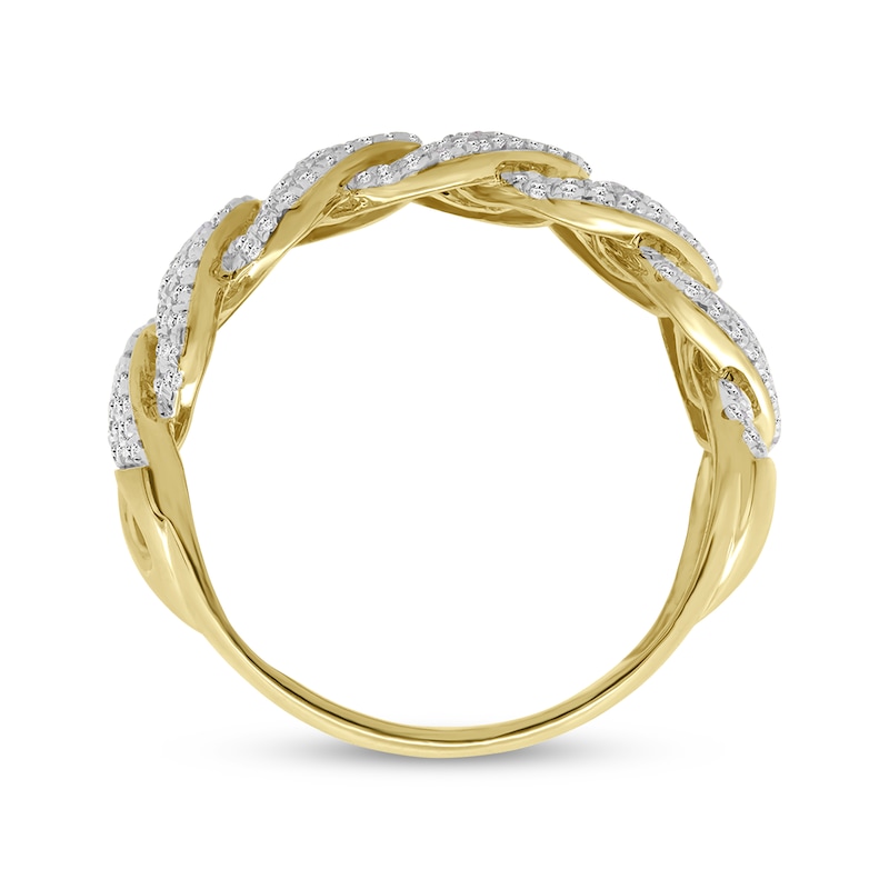 Main Image 3 of Men's Diamond Curb Chain Ring 1/2 ct tw 10K Yellow Gold