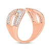 Baguette & Round-Cut Diamond Deconstructed Fan Ring 1-1/3 ct tw 14K Rose Gold