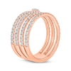 Pear-Shaped & Round-Cut Diamond Faux Wrap Ring 1-3/8 ct tw 14K Rose Gold