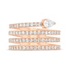 Pear-Shaped & Round-Cut Diamond Faux Wrap Ring 1-3/8 ct tw 14K Rose Gold