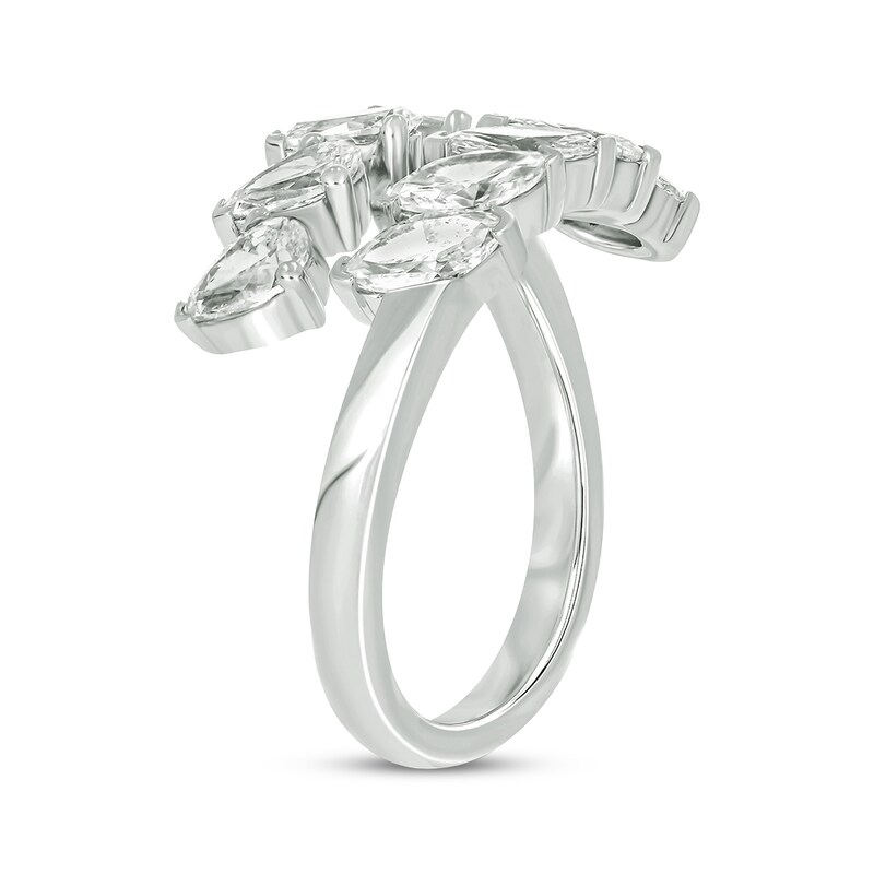 Pear-Shaped & Marquise-Cut Diamond Bypass Ring 1-3/4 ct tw 14K White Gold