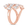Pear-Shaped & Marquise-Cut Diamond Three-Row Bypass Ring 2-1/4 ct tw 14K Rose Gold
