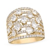 Thumbnail Image 0 of Oval & Round-Cut Diamond Multi-Row Scatter Ring 3 ct tw 14K Yellow Gold