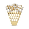 Thumbnail Image 1 of Oval & Round-Cut Diamond Multi-Row Scatter Ring 3 ct tw 14K Yellow Gold