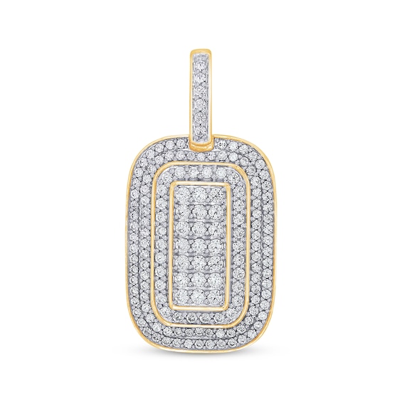 Men's Diamond Dog Tag Charm 1-1/2 ct tw 10K Yellow Gold