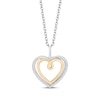 Thumbnail Image 0 of Hallmark Diamonds Double Heart Necklace 1/10 ct tw Sterling Silver & 10K Yellow Gold 18"