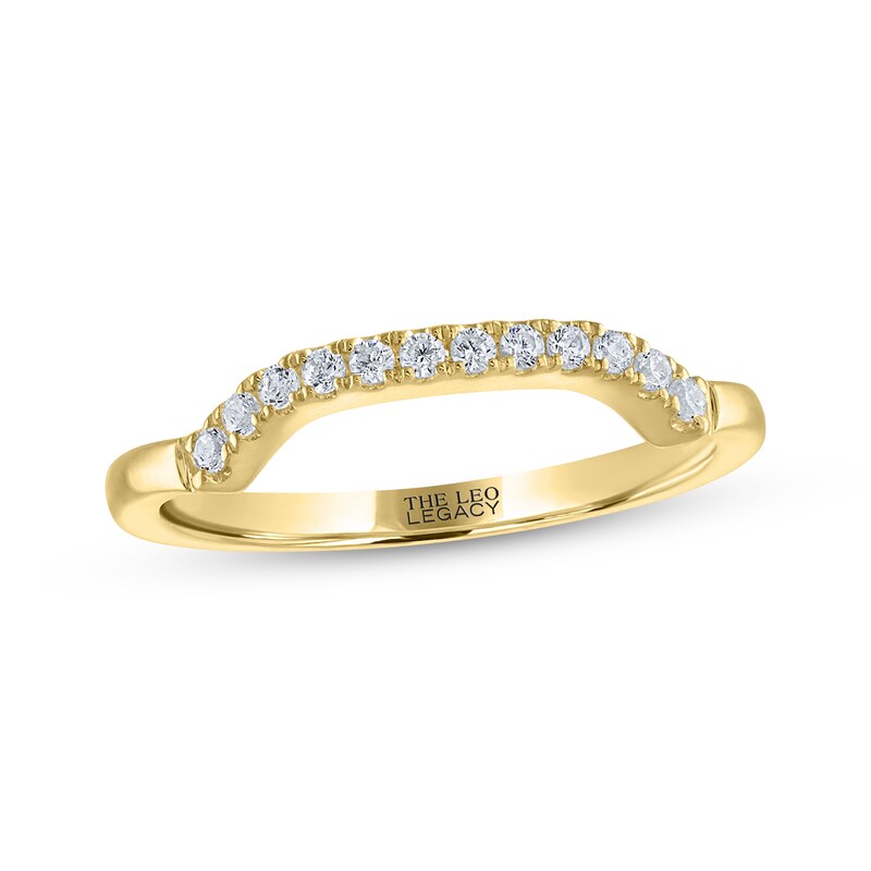 Main Image 1 of THE LEO Legacy Lab-Grown Diamond Contour Wedding Band 1/8 ct tw 14K Yellow Gold