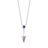 Thumbnail Image 0 of Disney Treasures Winnie the Pooh Amethyst & Diamond Tail Necklace Sterling Silver & 10K Rose Gold 17.25"