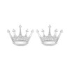 Thumbnail Image 2 of Hallmark Diamonds Crown Stud Earrings 1/8 ct tw Sterling Silver