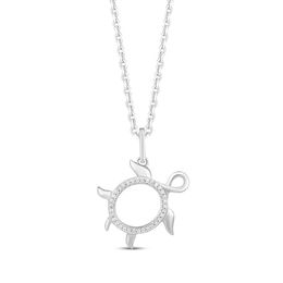 Hallmark Diamonds Turtle Necklace 1/20 ct tw Sterling Silver 18"