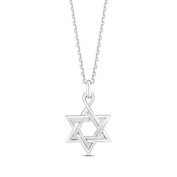 Hallmark Diamonds Star of David Necklace 1/15 ct tw Sterling Silver 18"