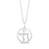 Thumbnail Image 1 of Hallmark Diamonds Chai Necklace 1/10 ct tw Sterling Silver 18&quot;